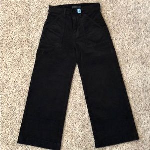 7 For All Mankind Black Crop Corduroy Pants